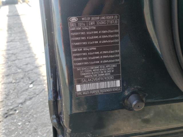 Photo 10 from auction – 2015 LAND ROVER LR4 HSE LU with VIN SALAK2V6XFA743090