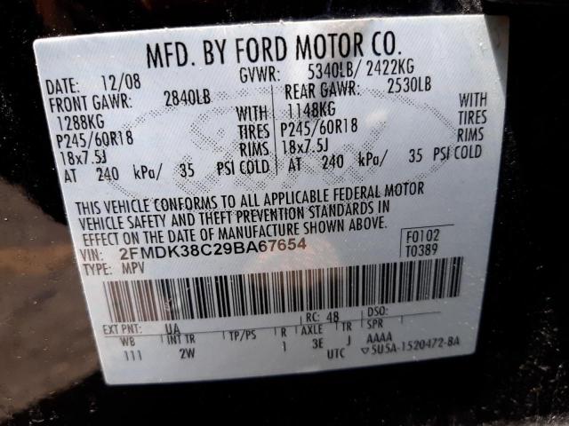 Photo 10 from auction – 2009 FORD EDGE SEL with VIN 2FMDK38C29BA67654