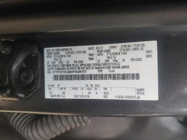 Photo 10 from auction – 2017 FORD F150 SUPER with VIN 1FTFW1EG8HFB28757