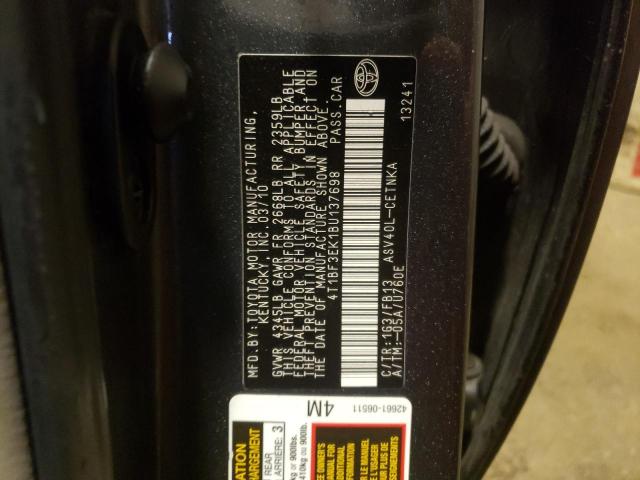 Photo 10 from auction – 2011 TOYOTA CAMRY AUTO with VIN 4T1BF3EK1BU137698