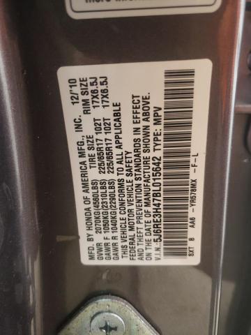 Photo 10 from auction – 2011 HONDA CR-V SE with VIN 5J6RE3H47BL015642