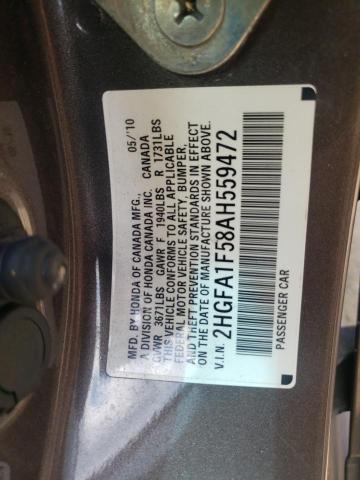 Photo 10 from auction – 2010 HONDA CIVIC LX with VIN 2HGFA1F58AH559472
