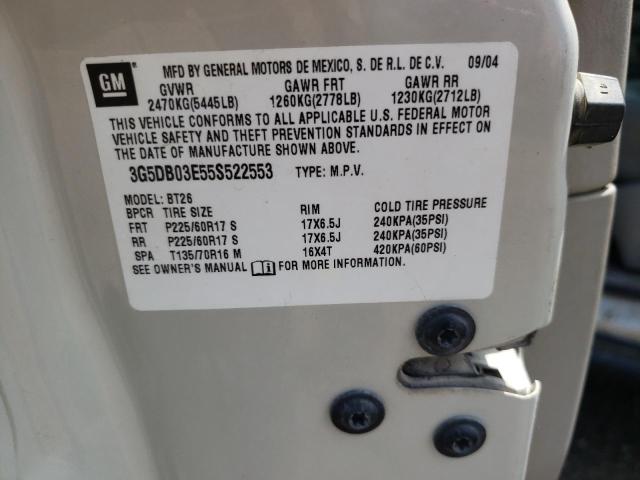 Photo 10 from auction – 2005 BUICK RENDEZVOUS with VIN 3G5DB03E55S522553