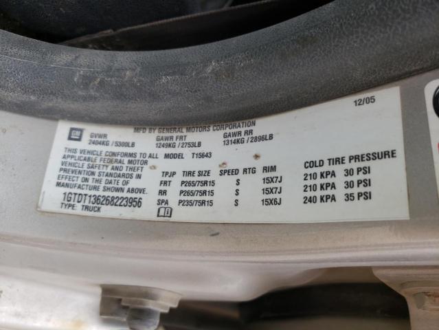 Photo 10 from auction – 2006 GMC CANYON with VIN 1GTDT136268223956