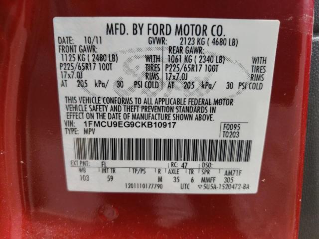 Photo 10 from auction – 2012 FORD ESCAPE LIM with VIN 1FMCU9EG9CKB10917