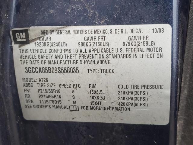 Photo 10 from auction – 2009 CHEVROLET HHR PANEL with VIN 3GCCA85B09S558035