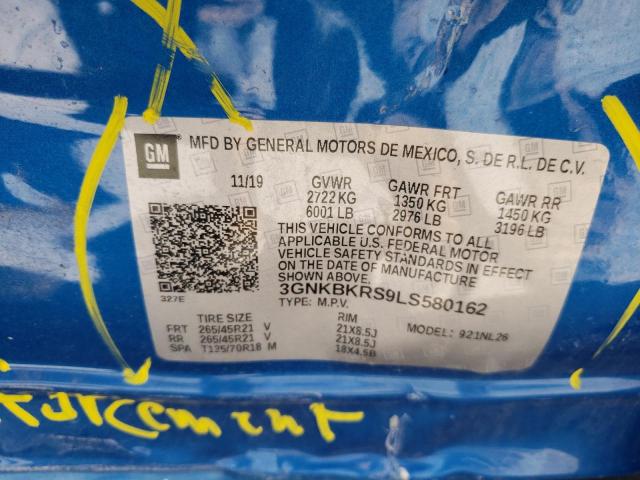 Photo 10 from auction – 2020 CHEVROLET BLAZER RS with VIN 3GNKBKRS9LS580162