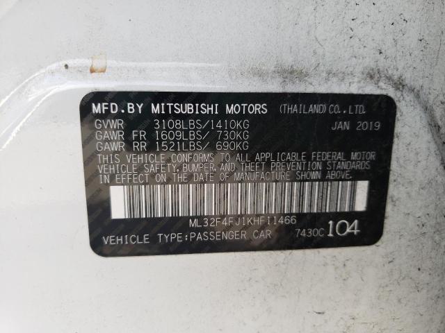 Photo 10 from auction – 2019 MITSUBISHI MIRAGE G4 with VIN ML32F4FJ1KHF11466