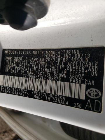 Zdjęcie 10 z aukcji – 2014 TOYOTA COROLLA L z VIN 2T1BURHE2EC008678