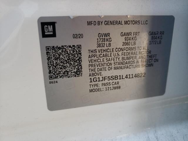 Photo 10 from auction – 2020 CHEVROLET SONIC PREM with VIN 1G1JF5SB1L4114822