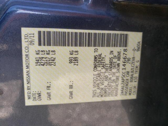 Photo 10 from auction – 2012 NISSAN ALTIMA BAS with VIN 1N4AL2AP5CC146678
