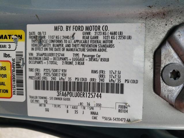 Photo 10 from auction – 2014 FORD FUSION SE with VIN 3FA6P0LU0ER125744