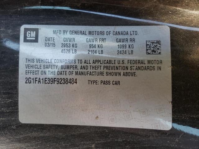 Photo 10 from auction – 2015 CHEVROLET CAMARO LS with VIN 2G1FA1E39F9238484
