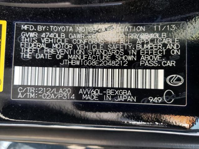 Photo 10 from auction – 2014 LEXUS ES 300H with VIN JTHBW1GG8E2048212