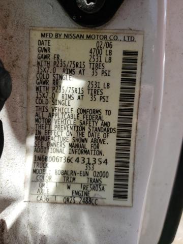 Photo 10 from auction – 2006 NISSAN FRONTIER K with VIN 1N6BD06T36C431354