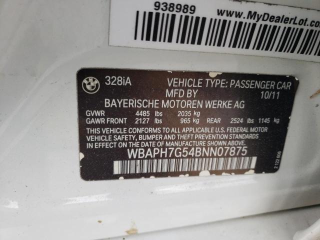 Photo 10 from auction – 2011 BMW 328 I with VIN WBAPH7G54BNN07875