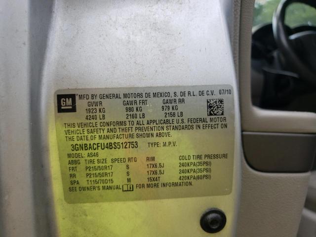 Photo 10 from auction – 2011 CHEVROLET HHR LT with VIN 3GNBACFU4BS512753
