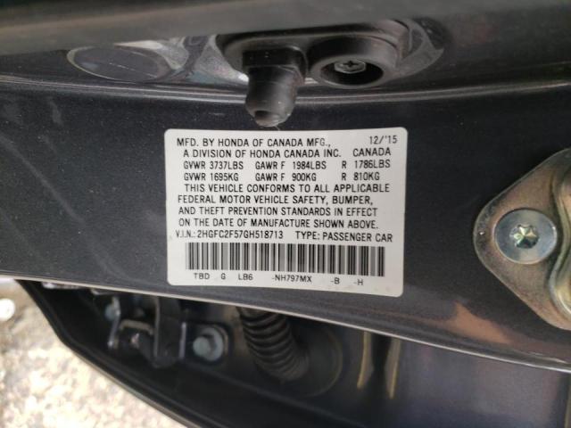 Photo 10 from auction – 2016 HONDA CIVIC LX with VIN 2HGFC2F57GH518713