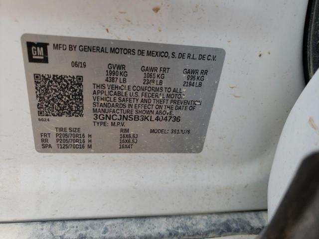 Photo 10 from auction – 2019 CHEVROLET TRAX LS with VIN 3GNCJNSB3KL404736