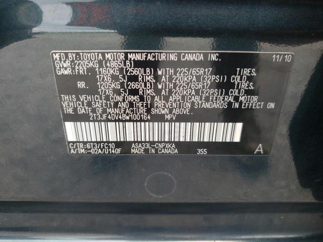 Photo 10 from auction – 2011 TOYOTA RAV4 with VIN 2T3JF4DV4BW100164