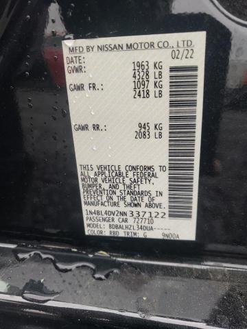 Photo 10 from auction – 2022 NISSAN ALTIMA SV with VIN 1N4BL4DV2NN337122