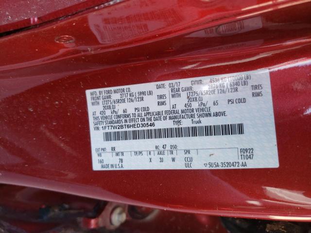 Photo 10 from auction – 2017 FORD F-250 with VIN 1FT7W2BT6HED30546