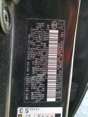 Photo 10 from auction – 2008 TOYOTA COROLLA CE with VIN 2T1BR32E58C896001