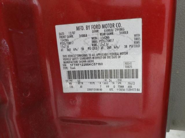 Photo 10 from auction – 2008 FORD F150 with VIN 1FTRF12288KC57160