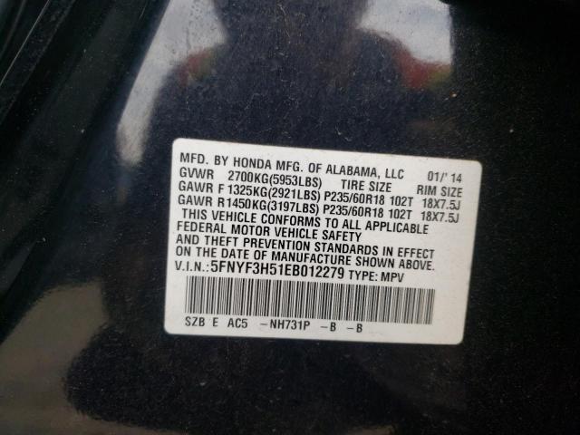 Photo 10 from auction – 2014 HONDA PILOT EXL with VIN 5FNYF3H51EB012279