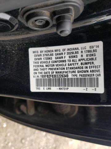 Photo 10 from auction – 2014 HONDA CIVIC EX with VIN 19XFB2F83EE226349