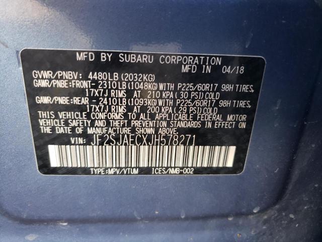 Photo 10 from auction – 2018 SUBARU FORESTER 2 with VIN JF2SJAECXJH578271
