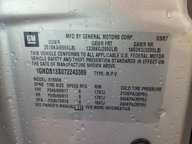 Photo 10 from auction – 2007 CHEVROLET TRAILBLAZE with VIN 1GNDS13S072243389
