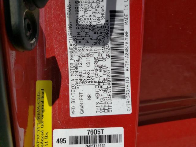 Photo 10 from auction – 2013 TOYOTA TACOMA DOU with VIN 5TFLU4EN7DX070377
