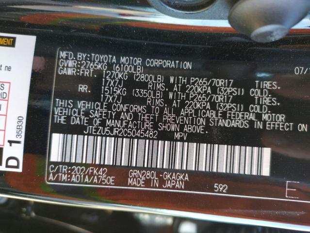 Photo 10 from auction – 2012 TOYOTA 4RUNNER SR with VIN JTEZU5JR2C5045482