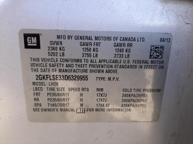 Photo 10 from auction – 2013 GMC TERRAIN SL with VIN 2GKFLSE33D6329955