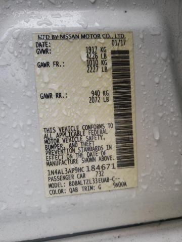 Photo 10 from auction – 2017 NISSAN ALTIMA 2.5 with VIN 1N4AL3AP9HC184671