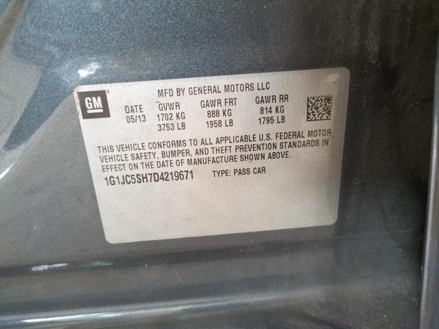 Photo 10 from auction – 2013 CHEVROLET SONIC LT with VIN 1G1JC5SH7D4219671