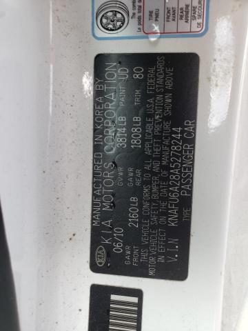 Photo 10 from auction – 2010 KIA FORTE EX with VIN KNAFU6A28A5278244