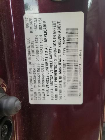 Photo 10 from auction – 2017 HONDA CR-V EX with VIN 7FARW1H59HE028814