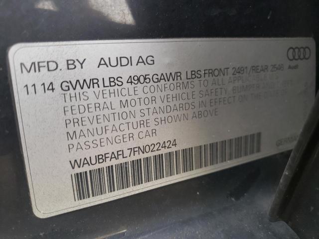Photo 10 from auction – 2015 AUDI A4 PREMIUM with VIN WAUBFAFL7FN022424