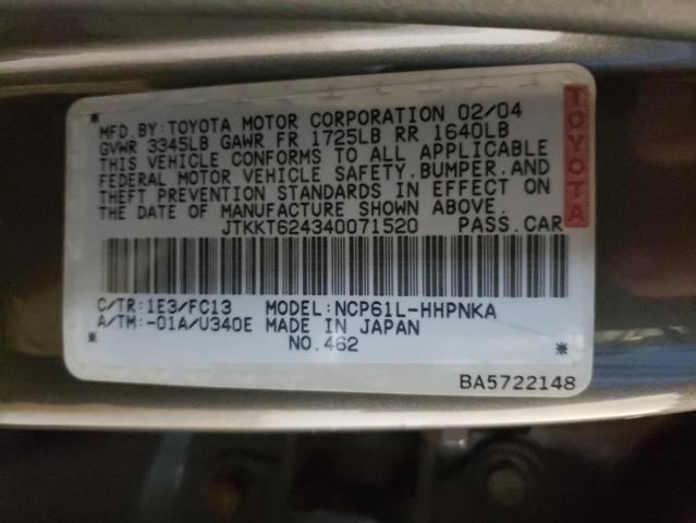 Photo 10 from auction – 2004 SCION XA with VIN JTKKT624340071520