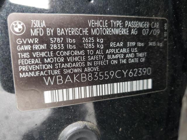 Photo 10 from auction – 2009 BMW 750 LI with VIN WBAKB83559CY62390