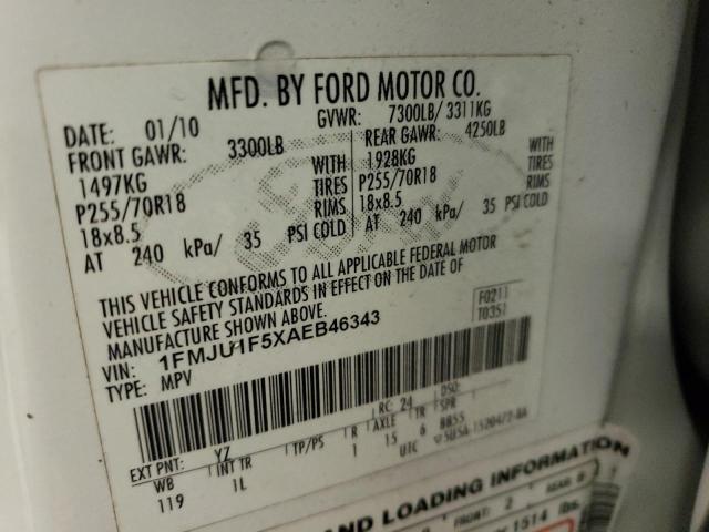 Photo 10 from auction – 2010 FORD EXPEDITION with VIN 1FMJU1F5XAEB46343