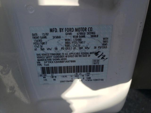 Photo 10 from auction – 2008 FORD F150 with VIN 1FTRX12W88FA97886