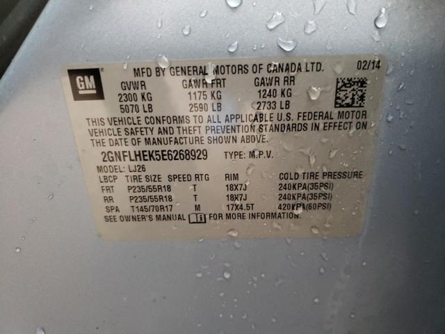 Photo 10 from auction – 2014 CHEVROLET EQUINOX LT with VIN 2GNFLHEK5E6268929