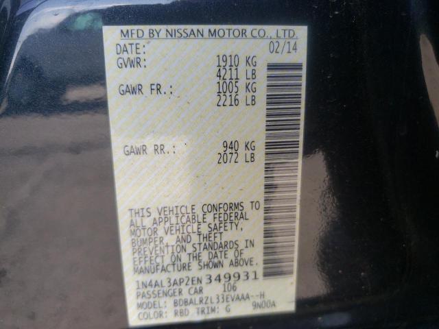 Photo 10 from auction – 2014 NISSAN ALTIMA 2.5 with VIN 1N4AL3AP2EN349931