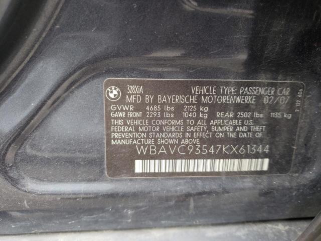 Photo 10 from auction – 2007 BMW 328 XI with VIN WBAVC93547KX61344