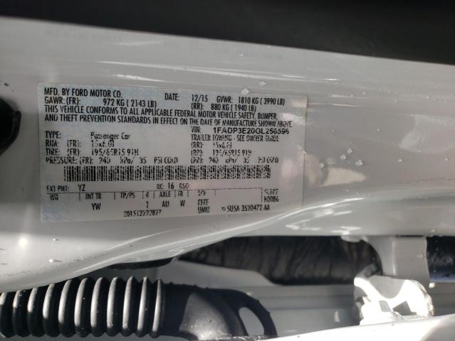 Photo 10 from auction – 2016 FORD FOCUS S with VIN 1FADP3E20GL256596