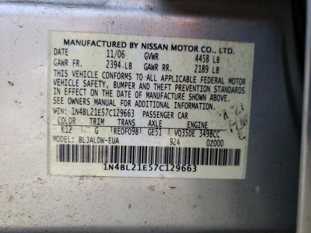 Photo 10 from auction – 2007 NISSAN ALTIMA 3.5 with VIN 1N4BL21E57C129663