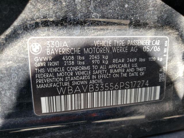 Photo 10 from auction – 2006 BMW 330 I with VIN WBAVB33556PS17274